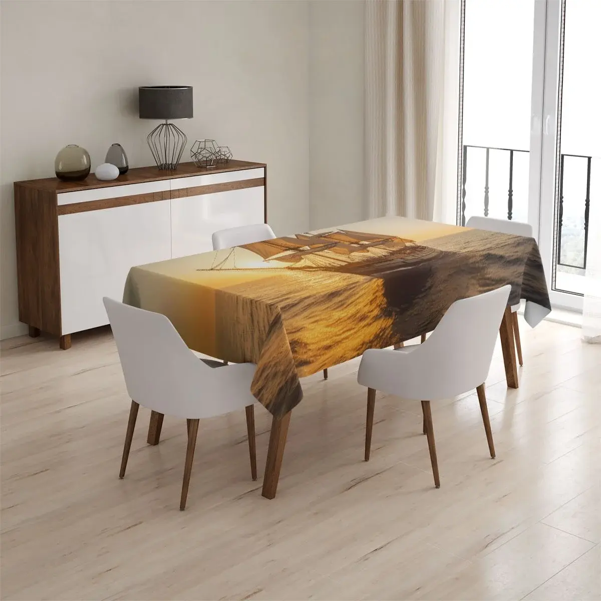 Ubrus Plachetnice na klidném moři 2 - 130x130 cm