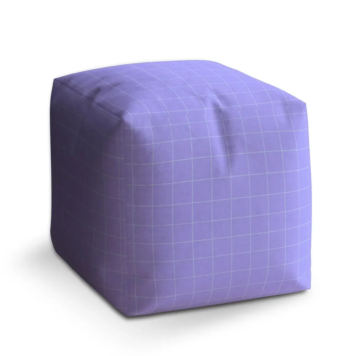 Taburet Cube Čtvercový vzor fialové - 40x40x40 cm