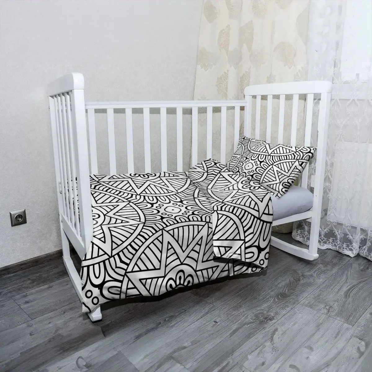 Mikroplyšové dětské povlečení do postýlky Hvězdy mehendi - 100x135 / 40x60