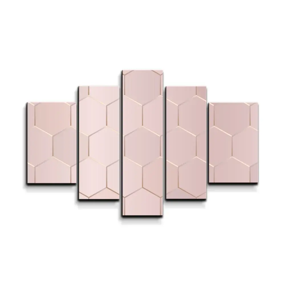 Obraz - 5-dílný Rose gold - 125x90 cm