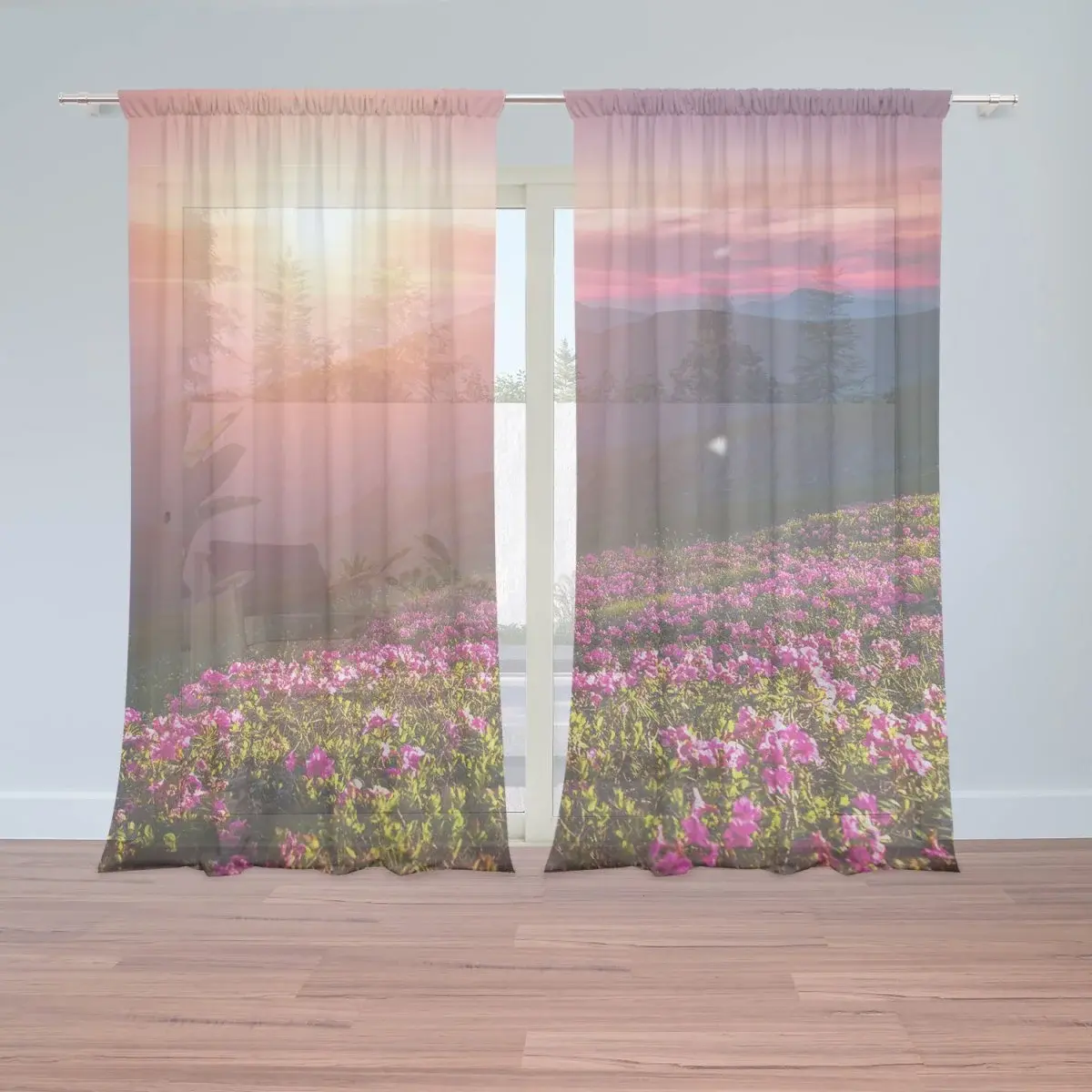 Záclony Rozkvetlá příroda: 2ks 150x250cm