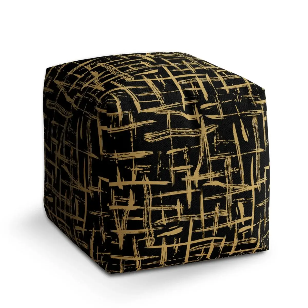 Taburet Cube Zlaté malování - 50x50x50 cm