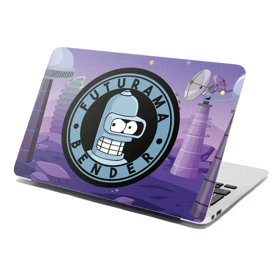 Samolepka na notebook Futurama Bender Planeta s vysílači - 38x26 cm
