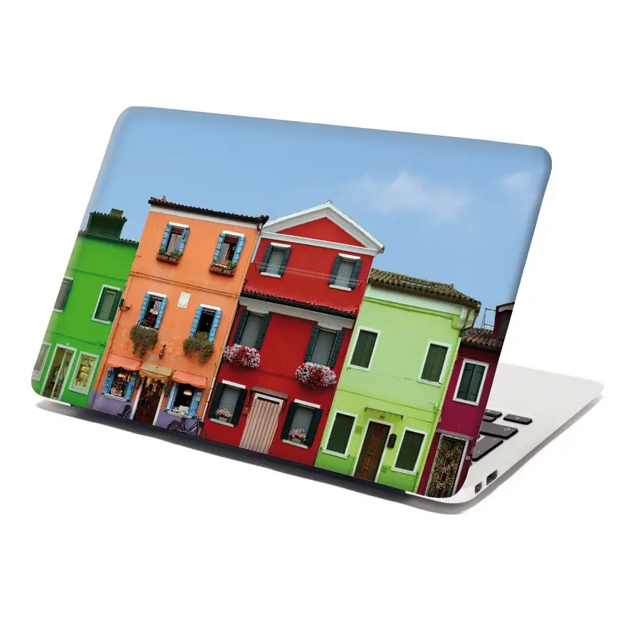 Samolepka na notebook Domky - 38x26 cm
