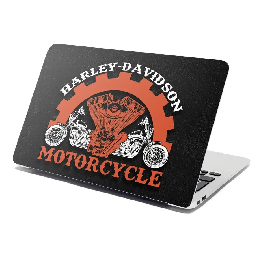 Samolepka na notebook Harley-Davidson motor Černé pozadí - 38x26 cm