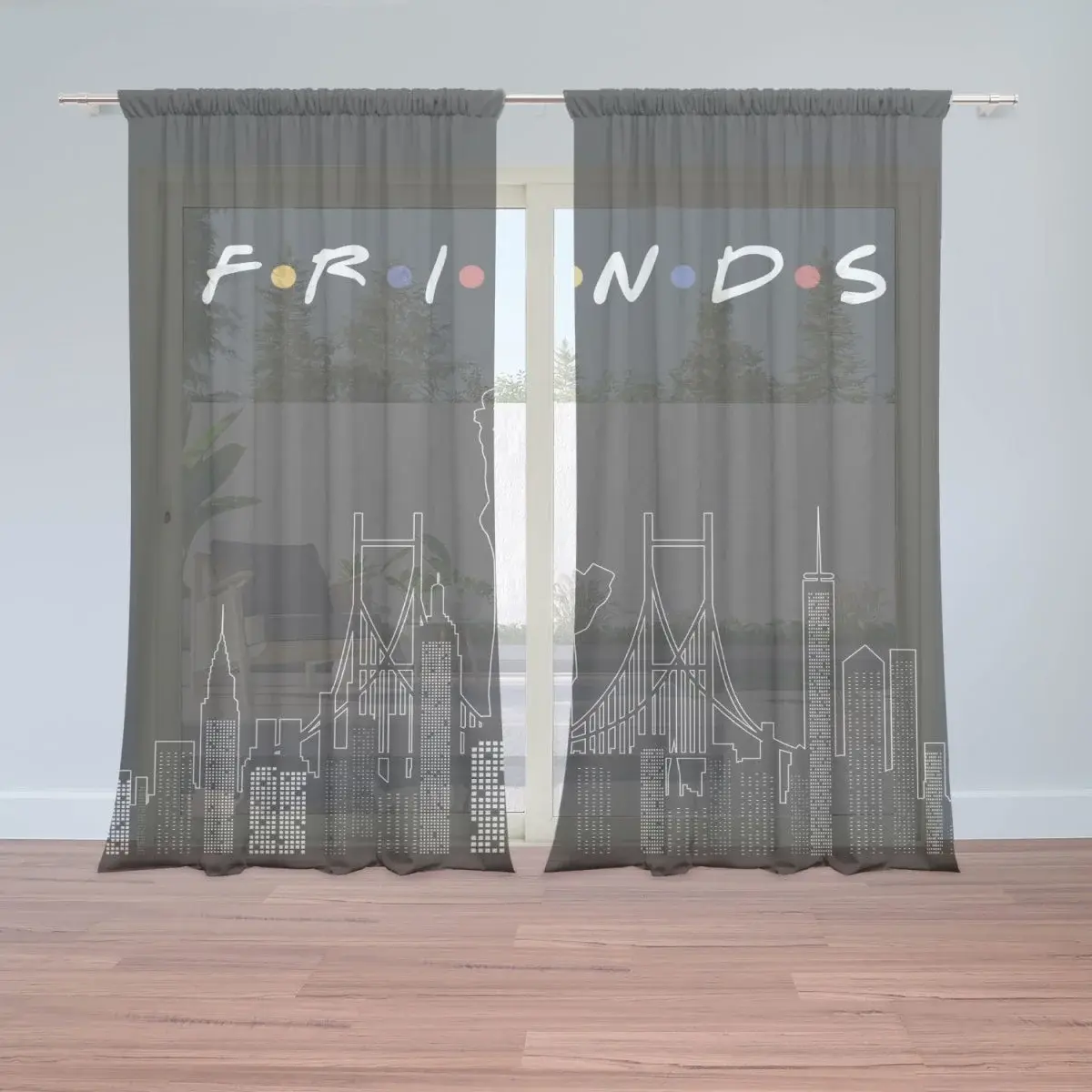 Záclony Seriál Přátelé FRIENDS Obrysy: 2ks 150x250cm