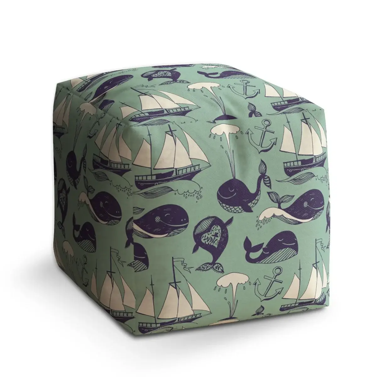 Taburet Cube Velryby - 40x40x40 cm