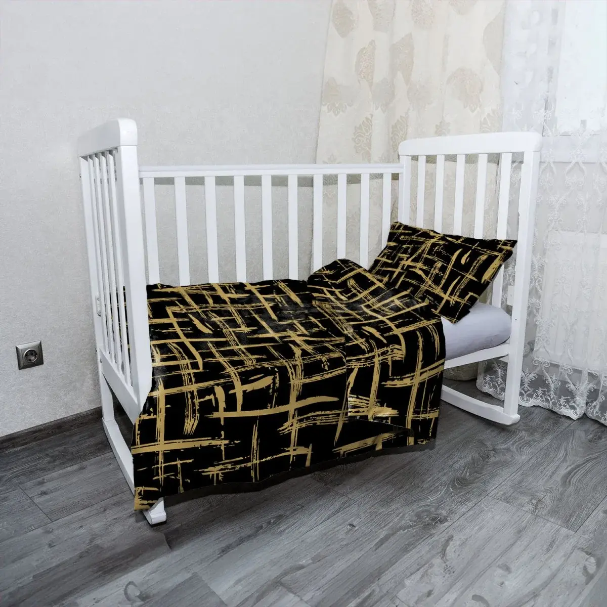Mikroplyšové dětské povlečení do postýlky Zlaté malování - 130x90 / 40x60