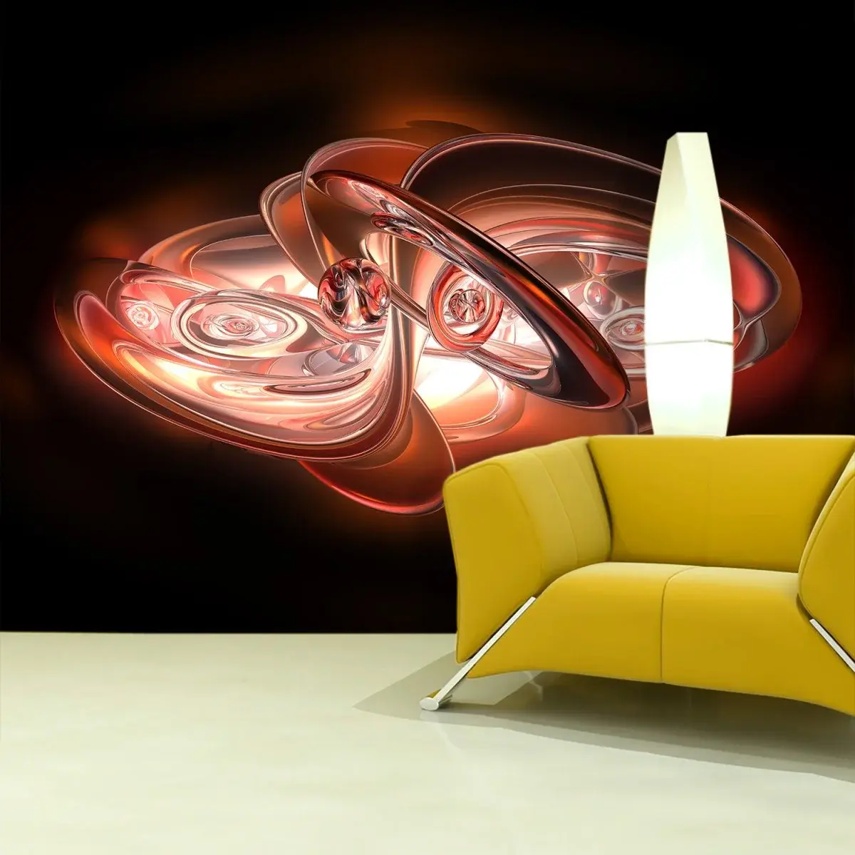Tapeta Červená abstrakce - 125x75 cm