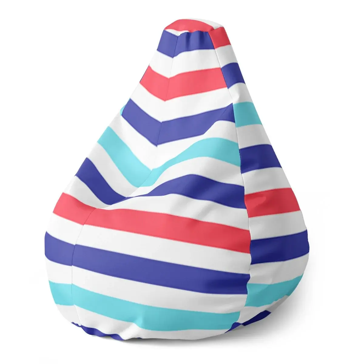 Sedací vak Pear Barevné veselé pruhy - 140 x 100 x 25 cm