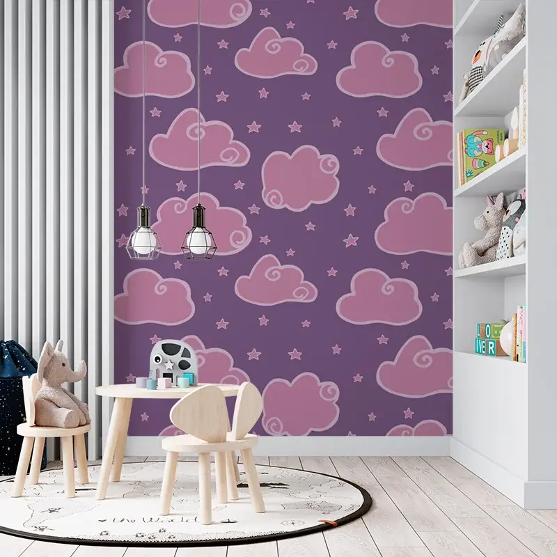 Tapeta Růžové obláčky - 125x75 cm