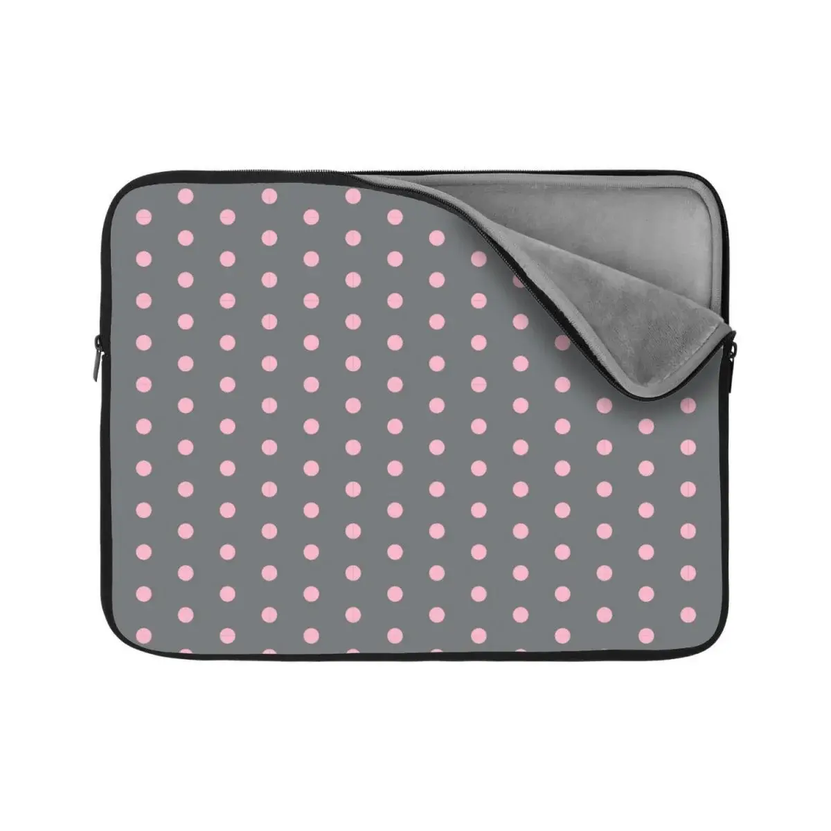 Obal na notebook Růžové puntíky na šedé - 17"