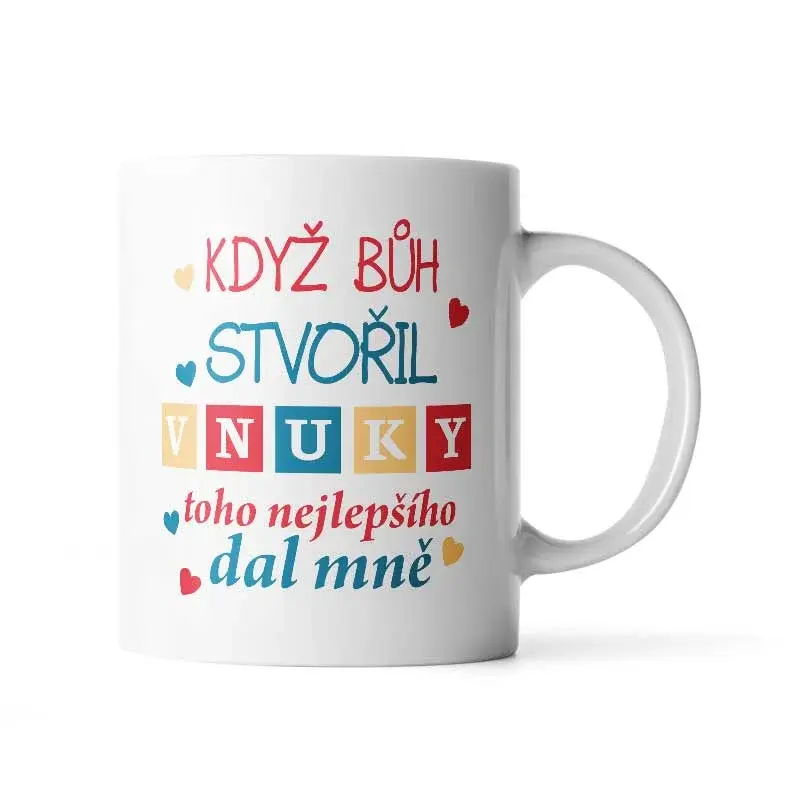 Hrnek Když Bůh stvořil vnuky - 890 ml - XXL