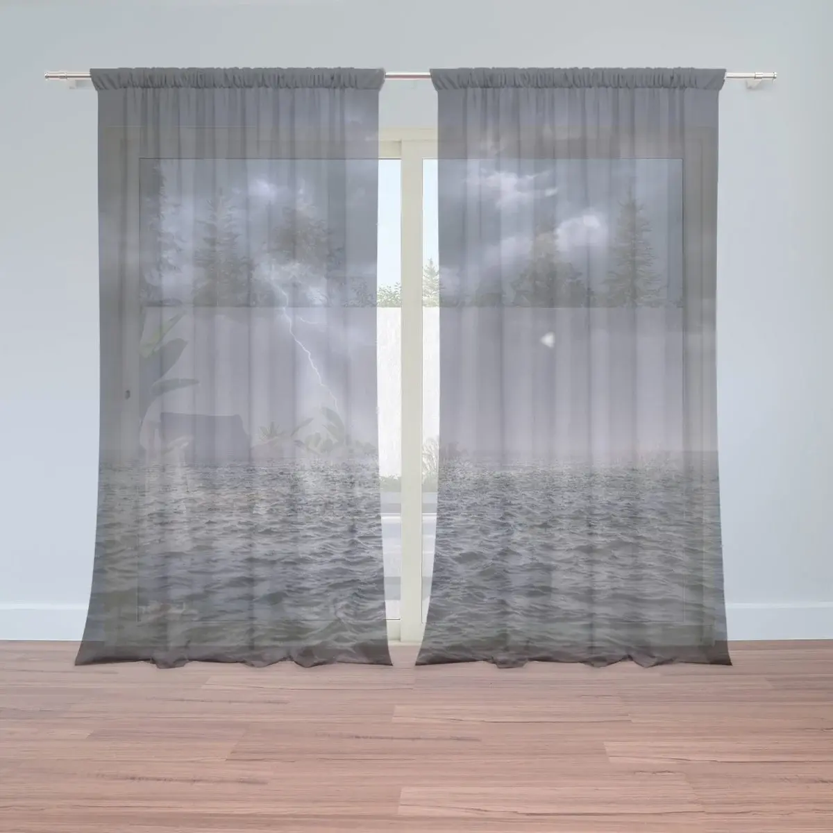 Záclony Bouře nad mořem: 2ks 150x250cm