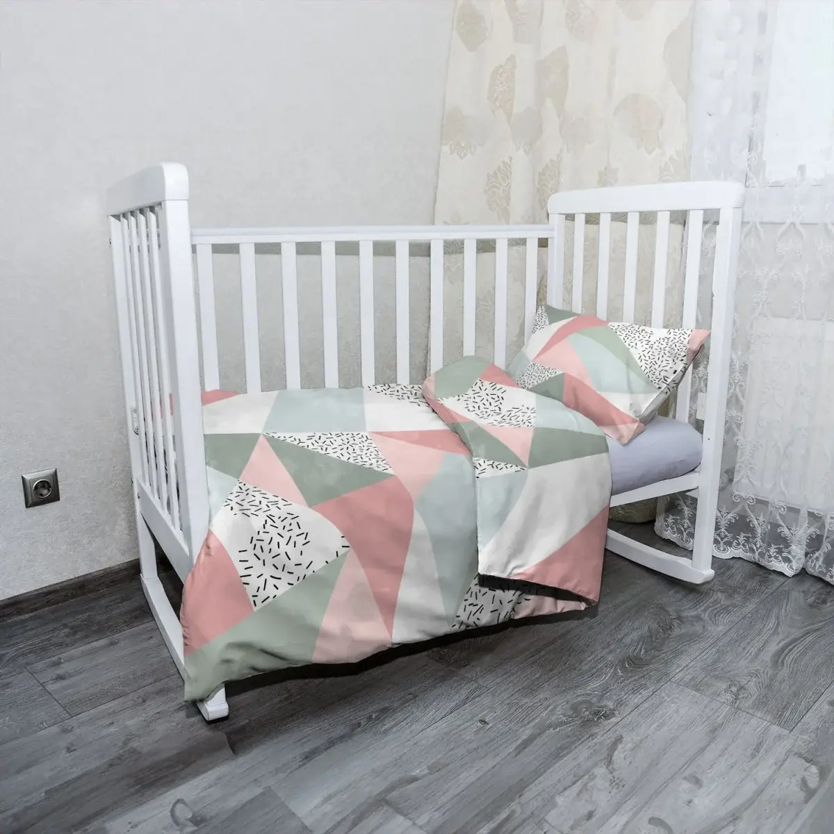 Mikroplyšové dětské povlečení do postýlky Obrazce v něžných barvách - 100x135 / 40x60