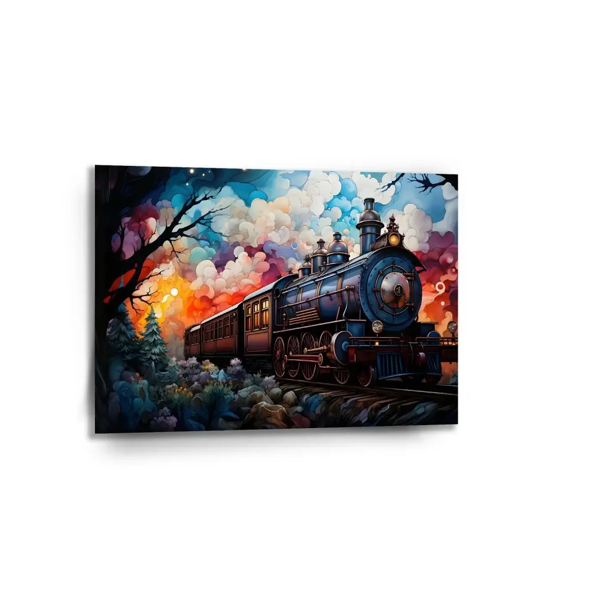 Obraz Parní lokomotiva v kouzelné krajině - 90x60 cm