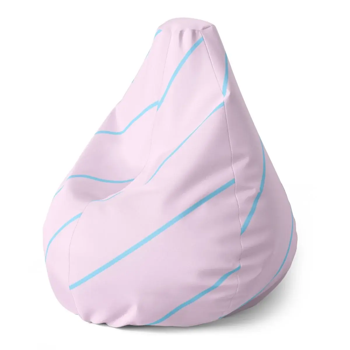 Sedací vak Pear Modré pruhy na růžové - 140 x 100 x 25 cm