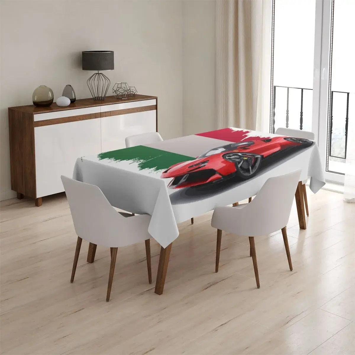 Ubrus Ferrari Italská vlajka - 130x130 cm
