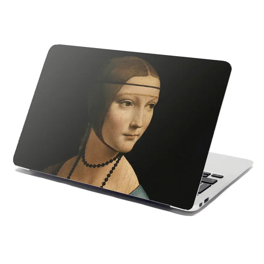 Samolepka na notebook Dáma s hranostajem - Leonardo da Vinci - 38x26 cm