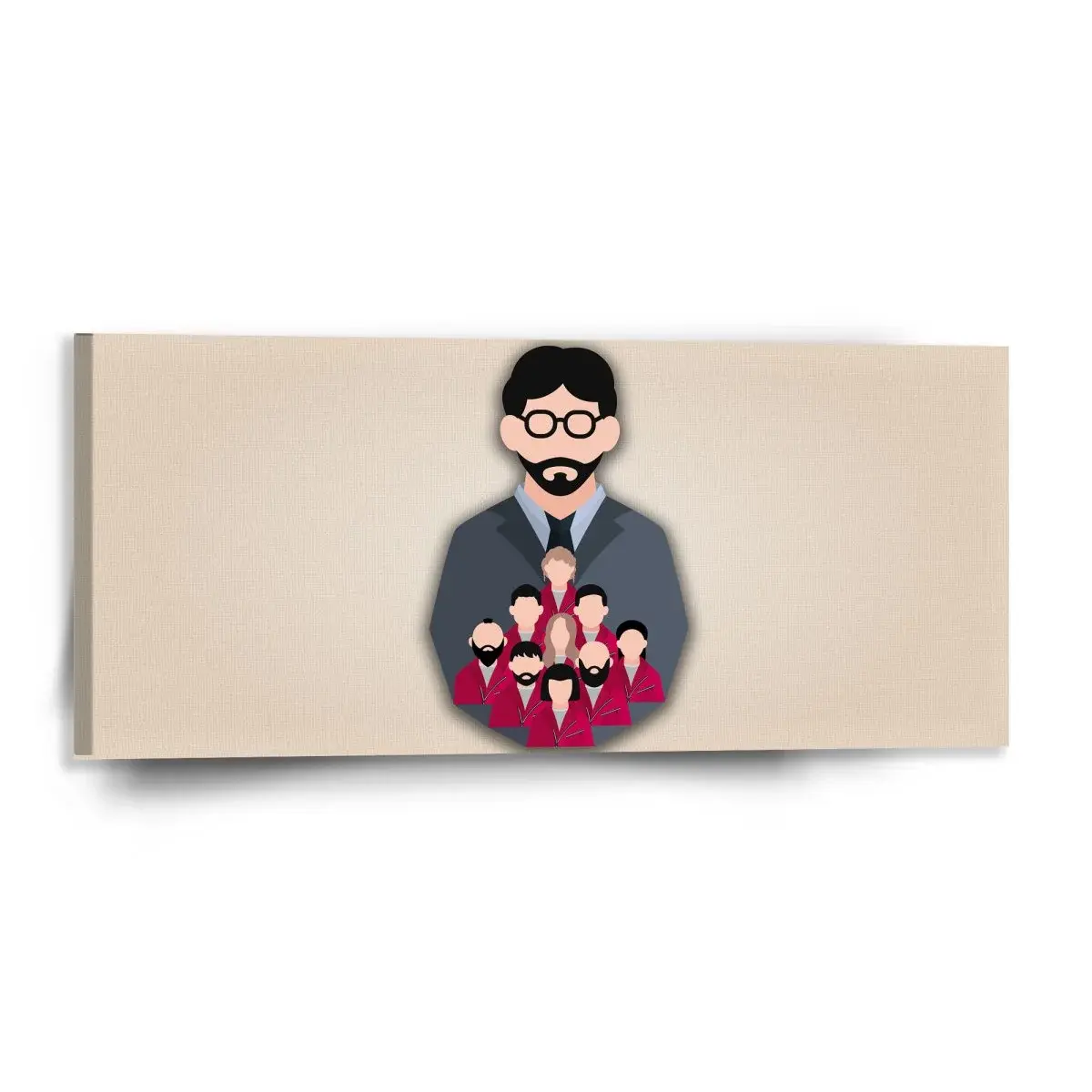 Obraz Money heist Profesor a jeho tým Béžová - 110x50 cm