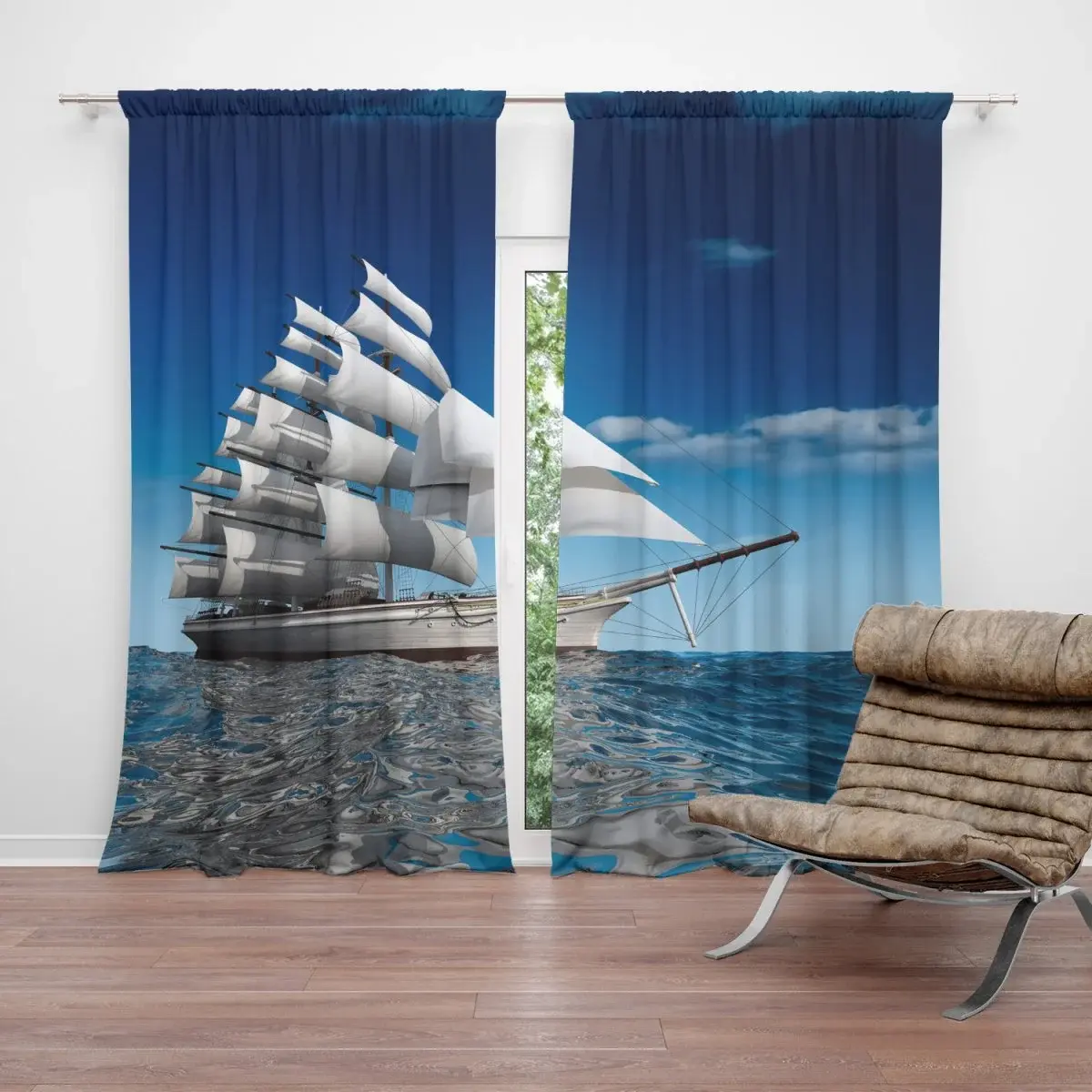 Závěs Loď: 2ks 140x250cm