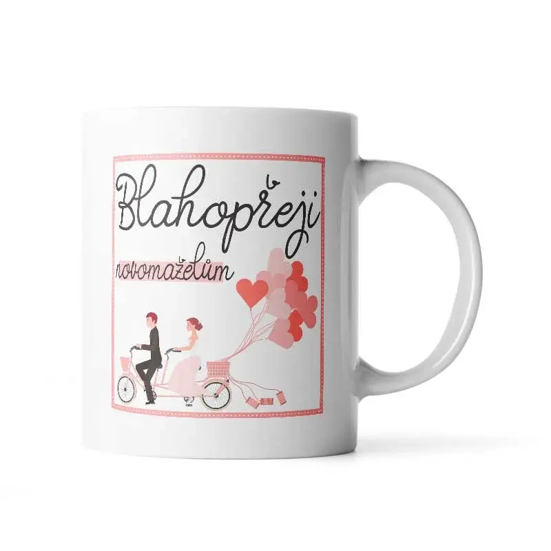 Hrnek Blahopřeji novomanželům - 200 ml - espresso