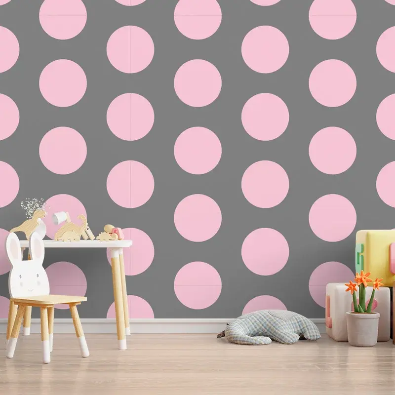 Tapeta Velké růžové puntíky - 125x75 cm