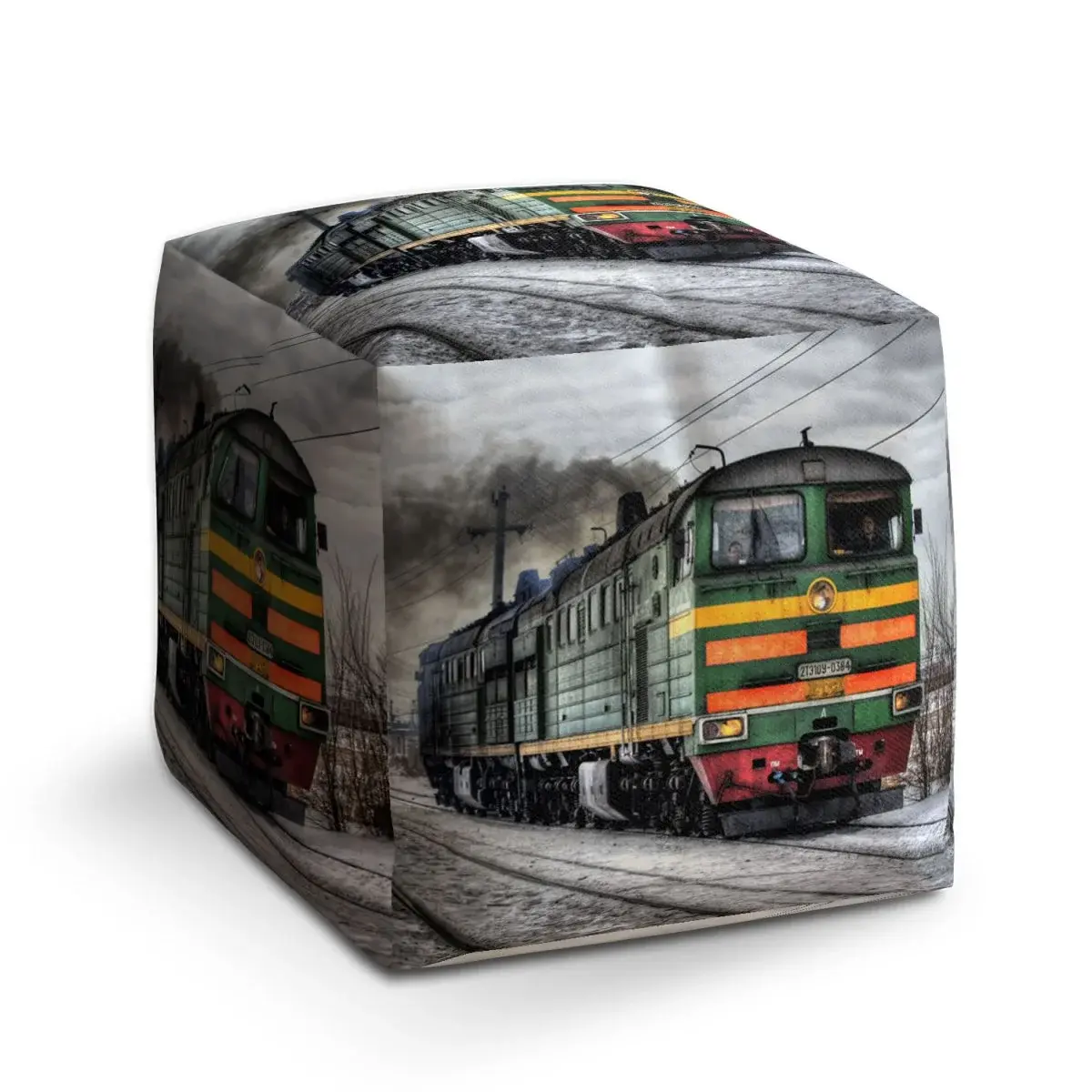 Taburet Cube Lokomotiva - 40x40x40 cm
