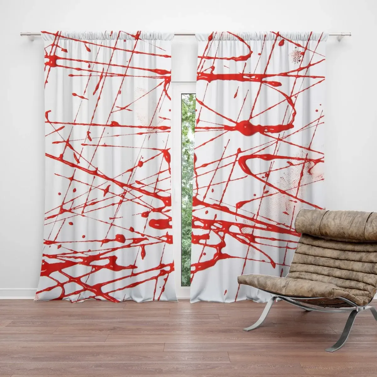 Závěs Krvavé cákance: 2ks 140x250cm