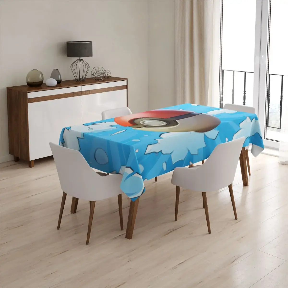 Ubrus Pokemon ball Obloha - 90x90 cm