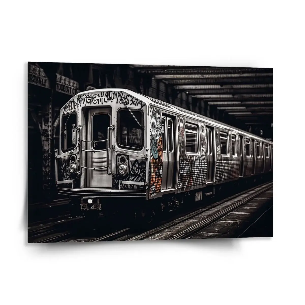 Obraz Městské metro s graffiti - 150x110 cm