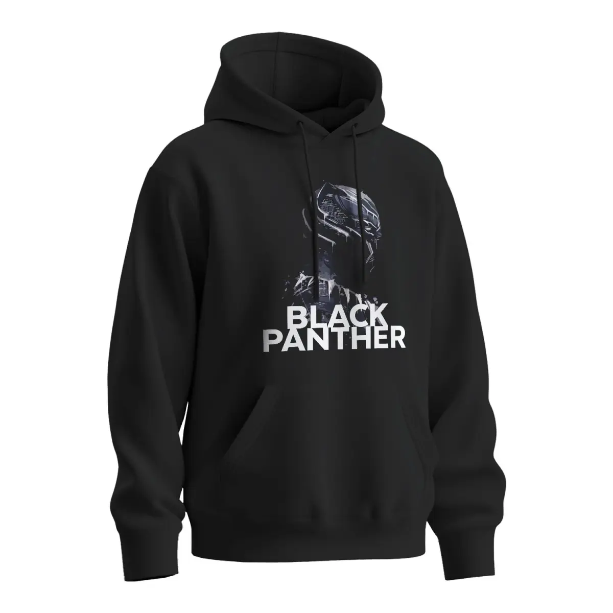 Mikina s potiskem BLACK PANTHER - černá 2XL