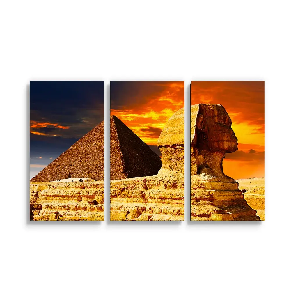 Obraz - 3-dílný Pyramidy - 120x80 cm