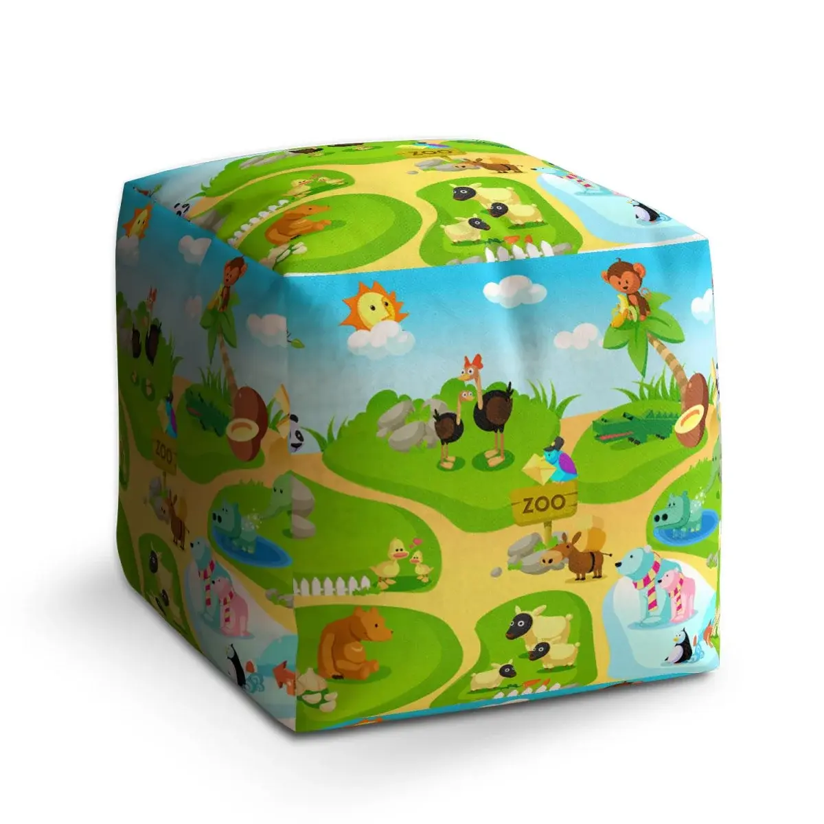Taburet Cube Dětský motiv 3 - 50x50x50 cm