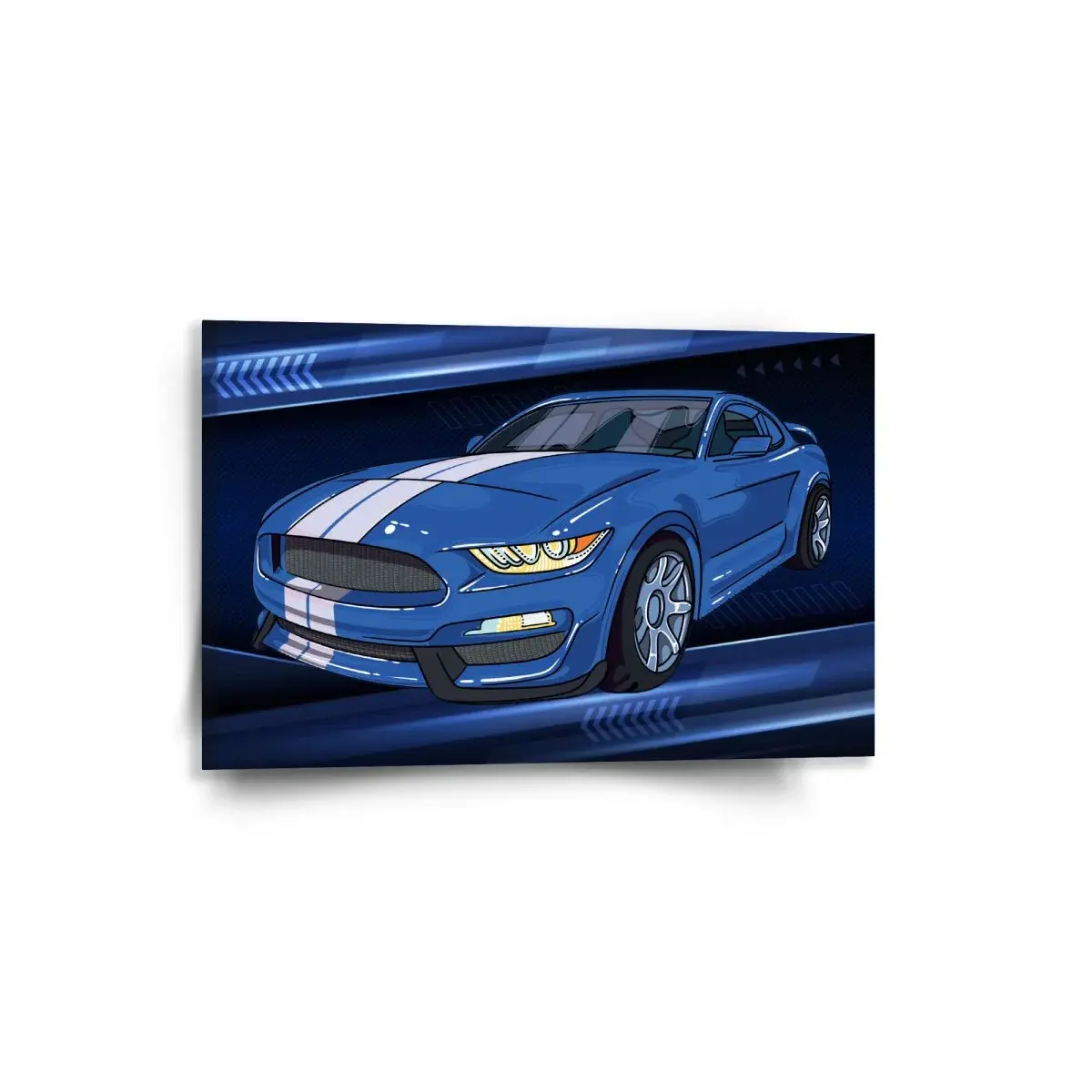 Obraz Mustang Modré pozadí s pruhy - 60x40 cm