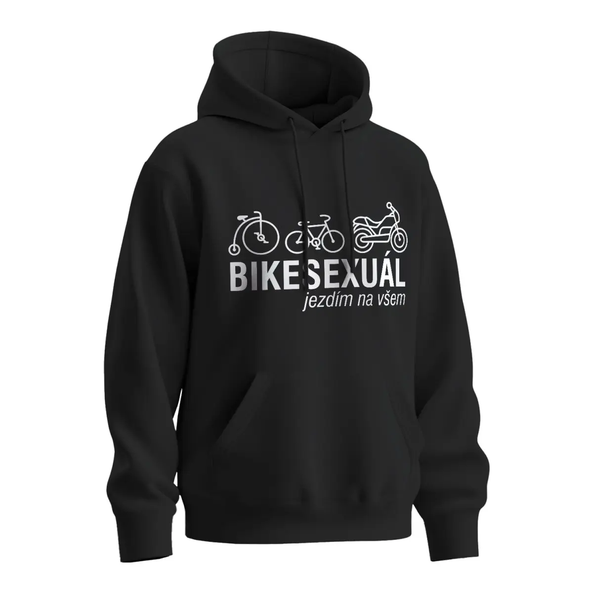 Mikina s potiskem Bikesexuál - černá