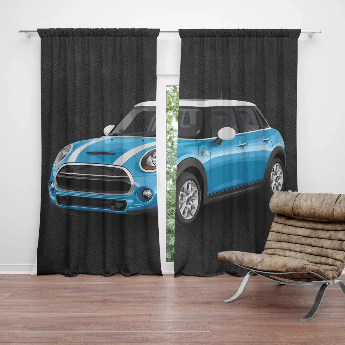 Závěs Mini sedan Černé pozadí: 2ks 140x250cm