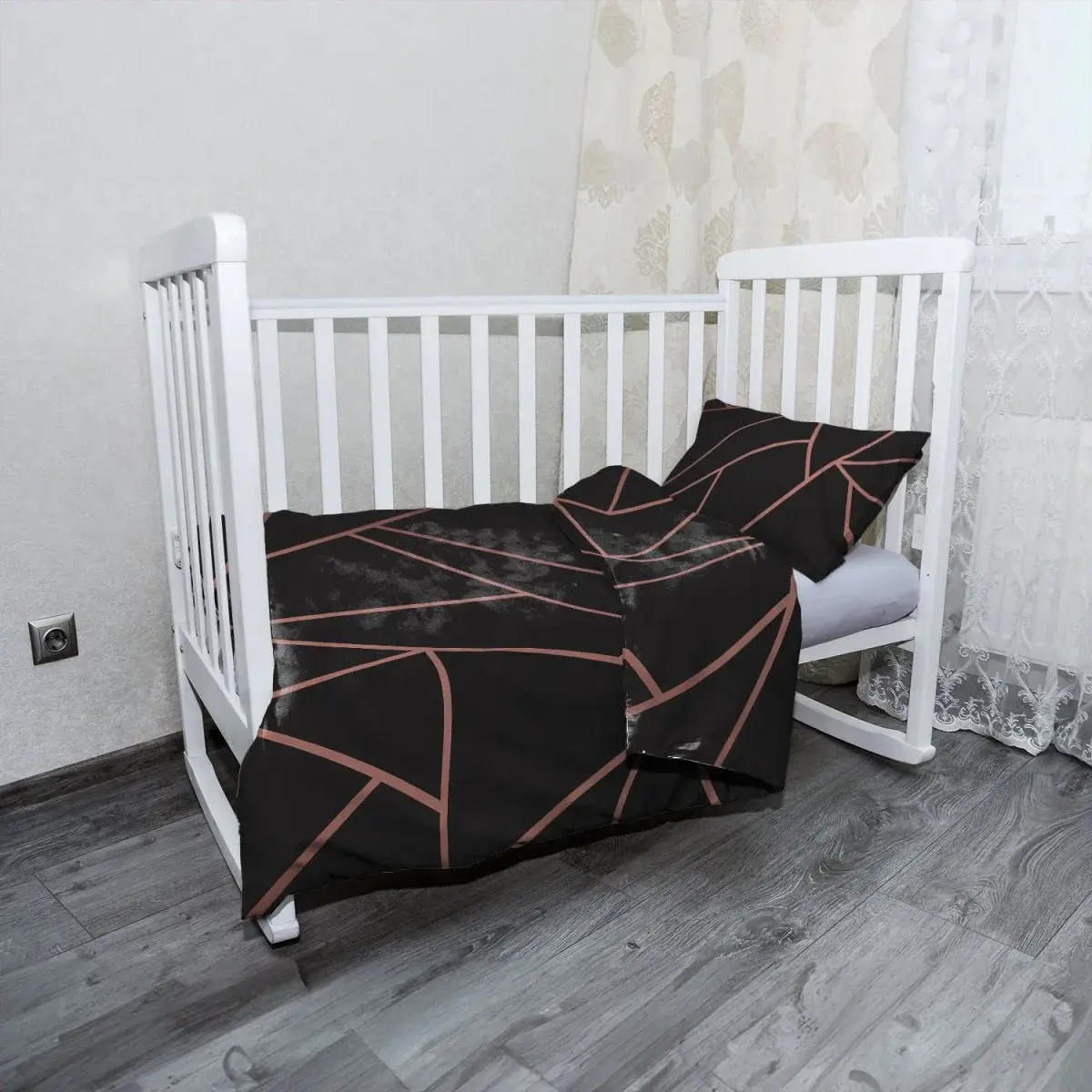 Dětská Mikroplyšové dětské povlečení do postýlky Růžové obrazce - 100x135 / 40x60