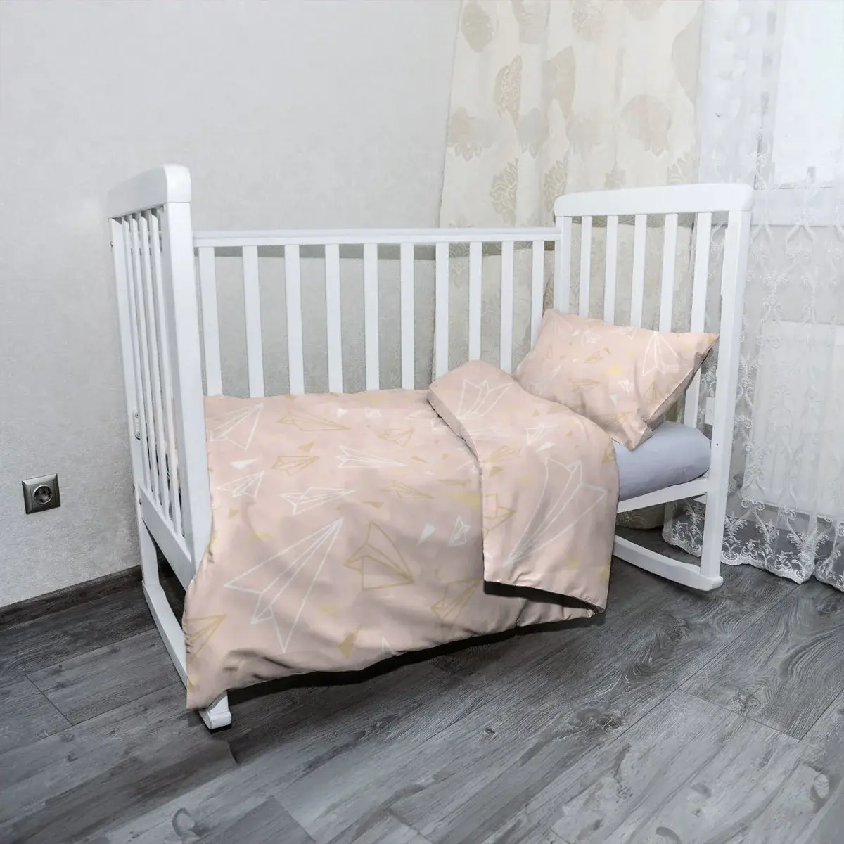 Mikroplyšové dětské povlečení do postýlky Papírové vlaštovky