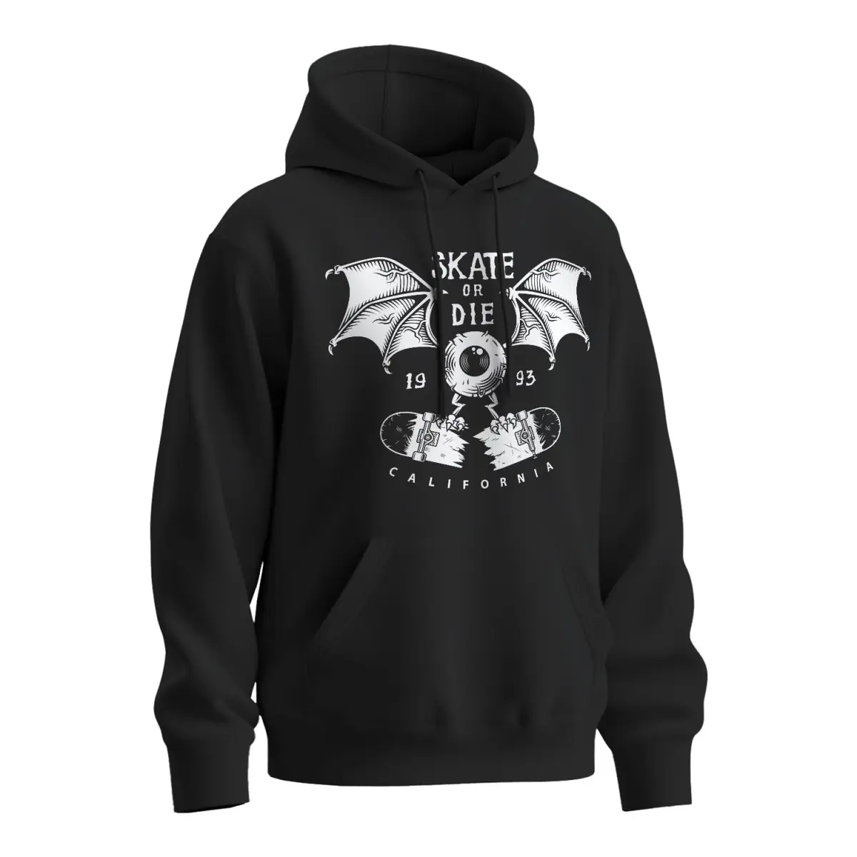 Mikina s potiskem Skate or Die - černá 3XL