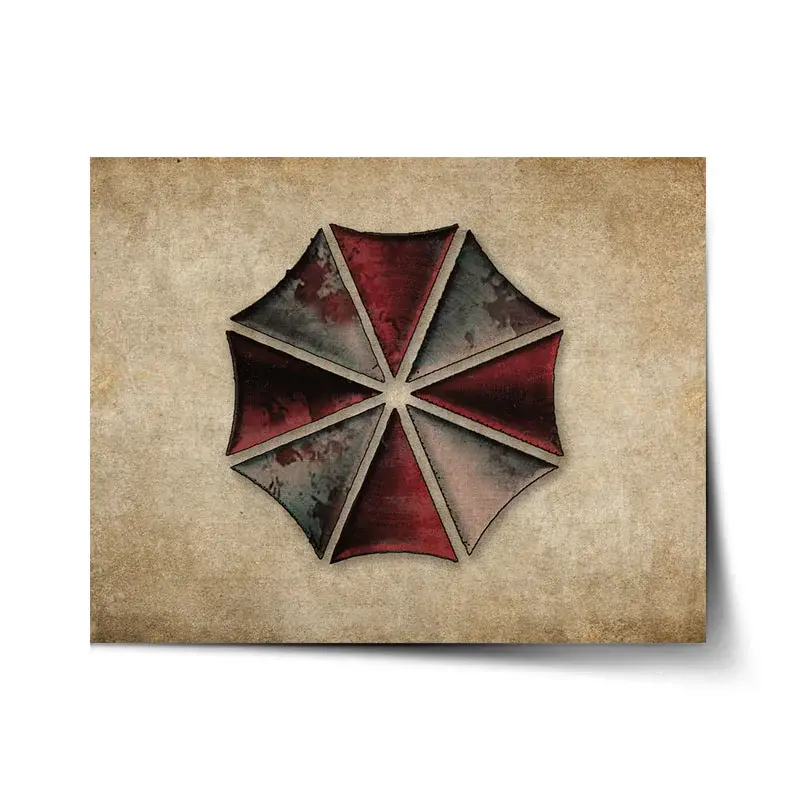 Plakát Resident Evil Umbrella Corporation Vintage - 120x80 cm