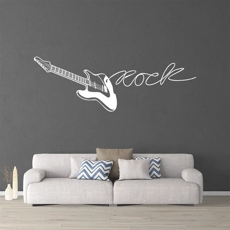 Samolepka na zeď: Kytara - 120x44 cm