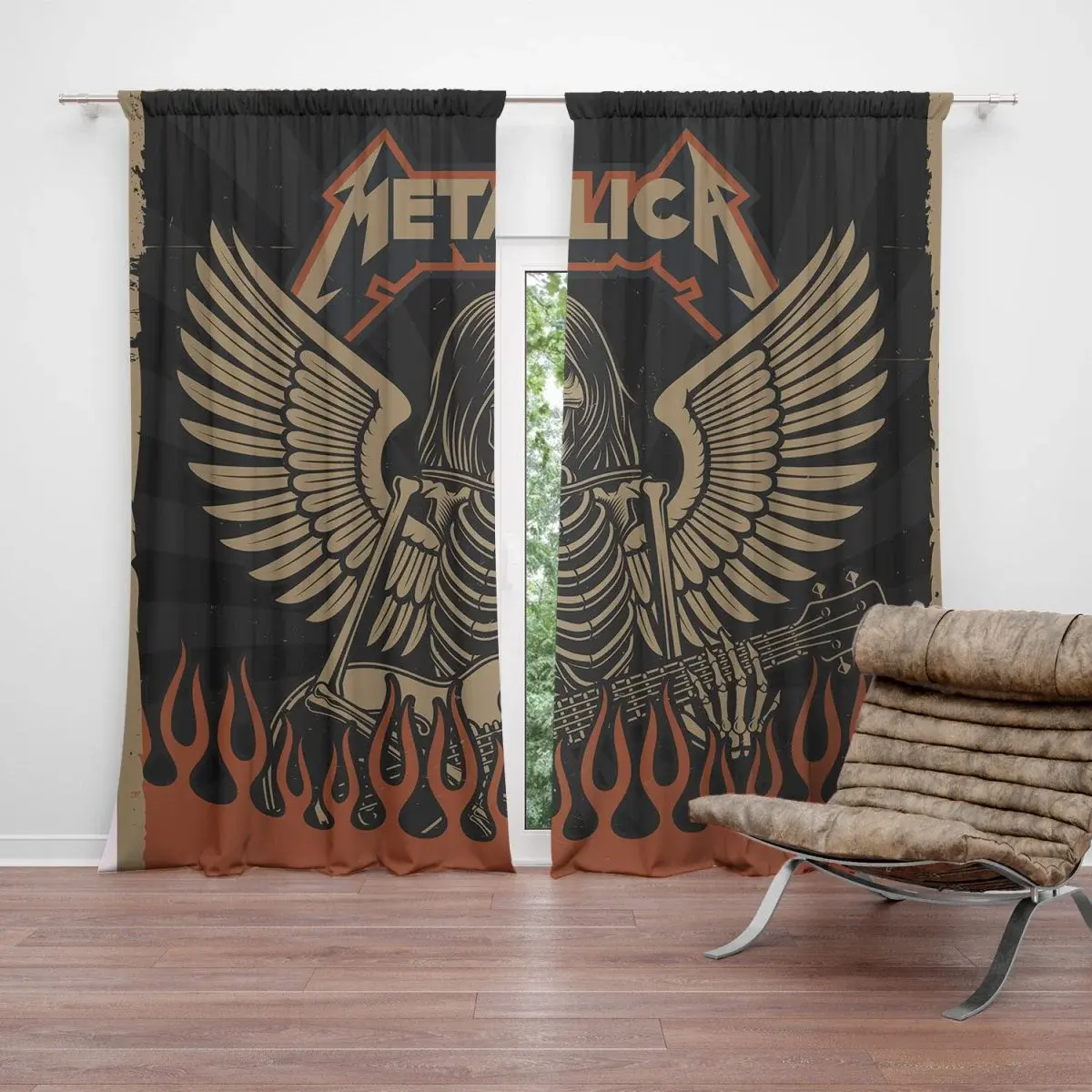 Závěs METALLICA Padlý anděl: 2ks 140x250cm