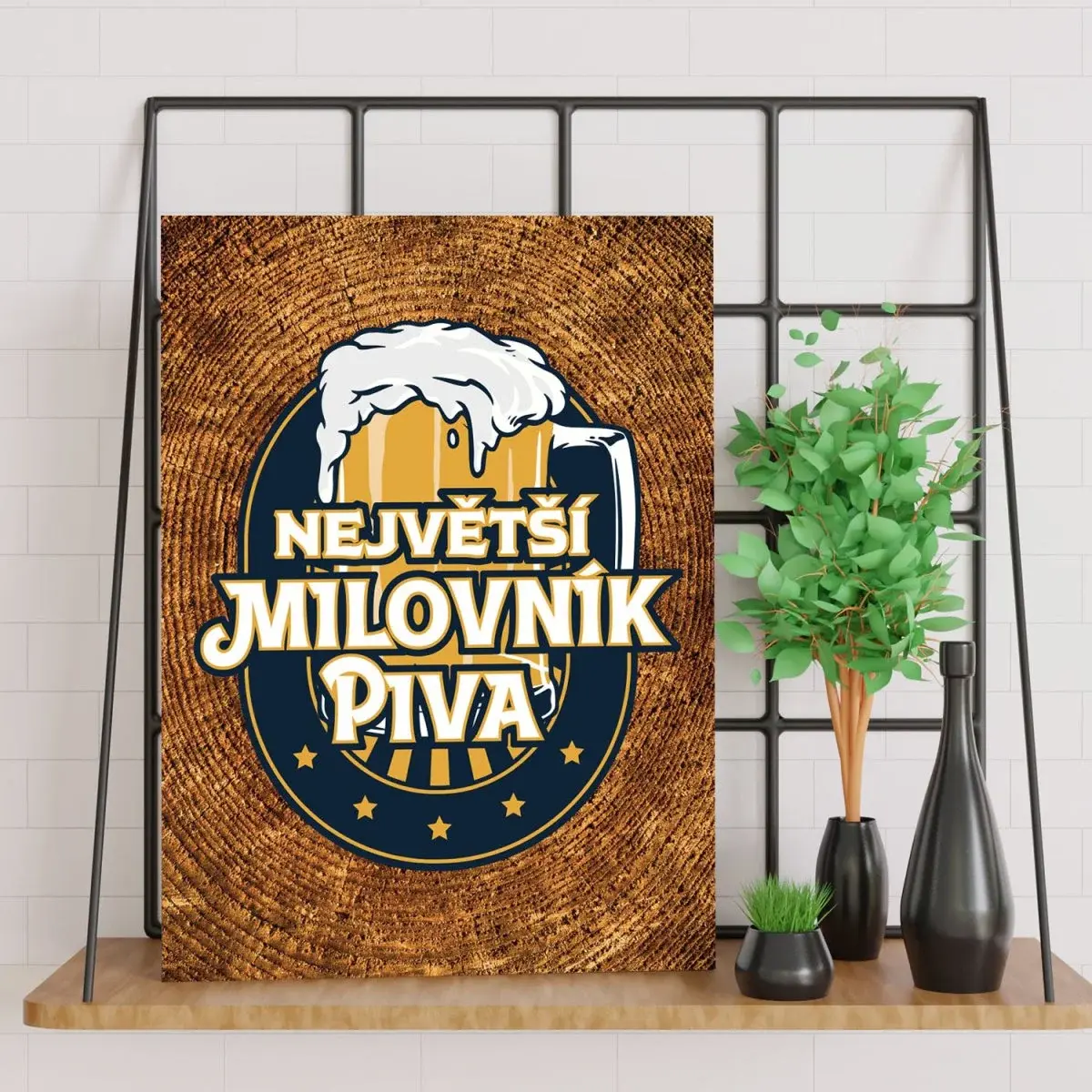 Dárková cedulka Největší milovník piva: 30x40 cm