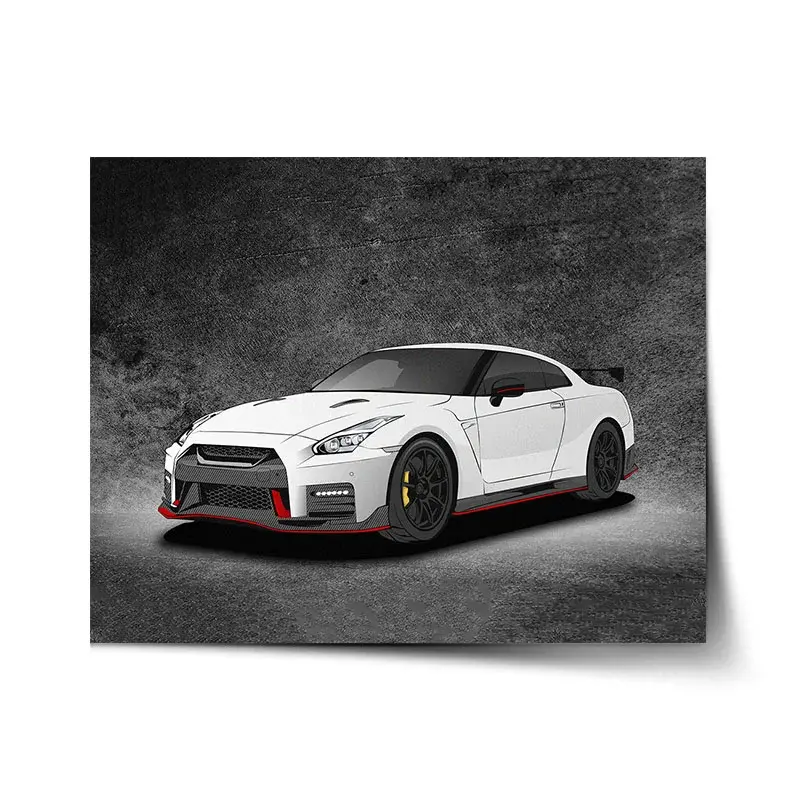 Plakát Nissan GTR 35 Šedý - 60x40 cm