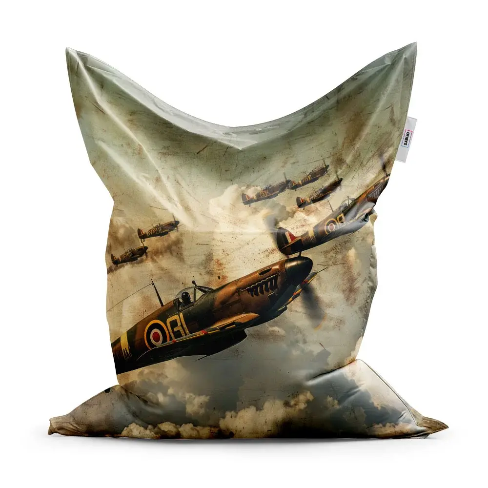 Sedací vak Stíhačky Spitfire v letecké bitvě - 200x140 cm