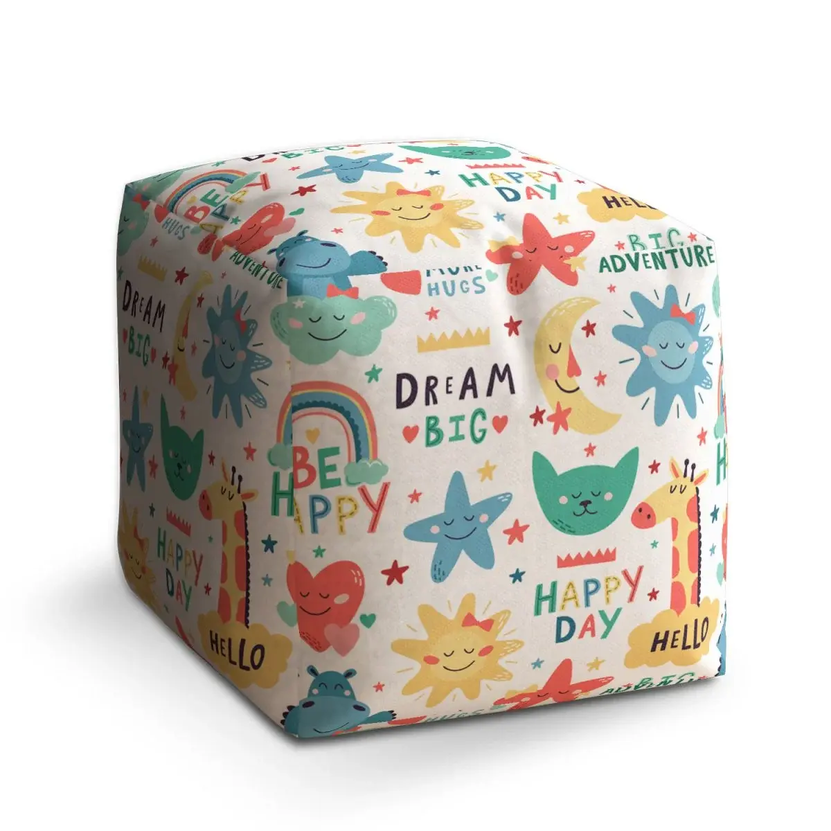 Taburet Cube Happy day - 50x50x50 cm