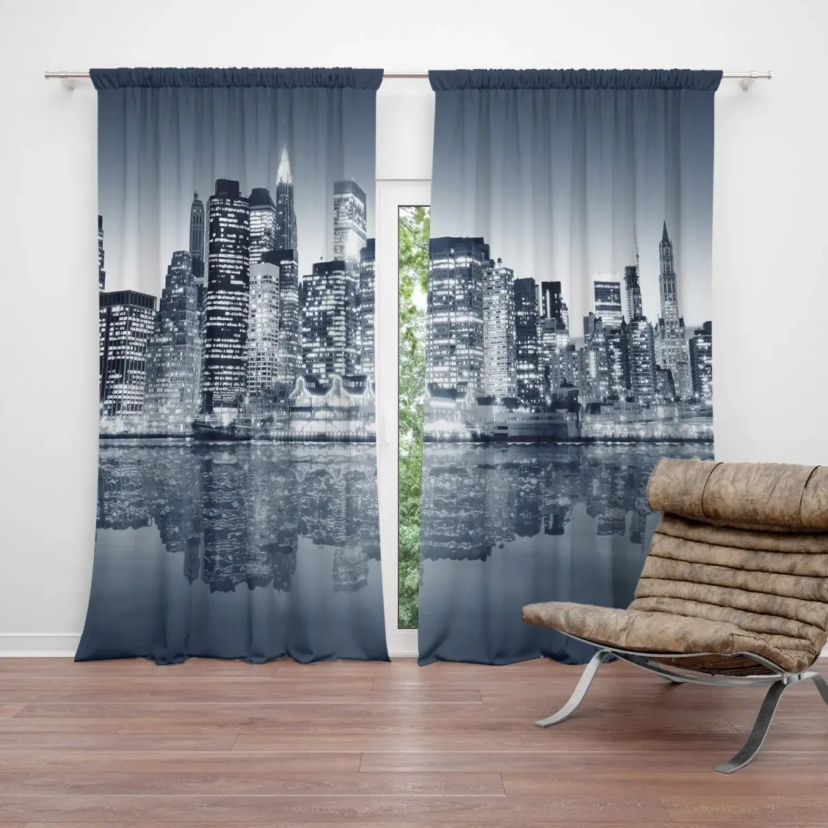 Závěs Noční New York: 2ks 140x250cm