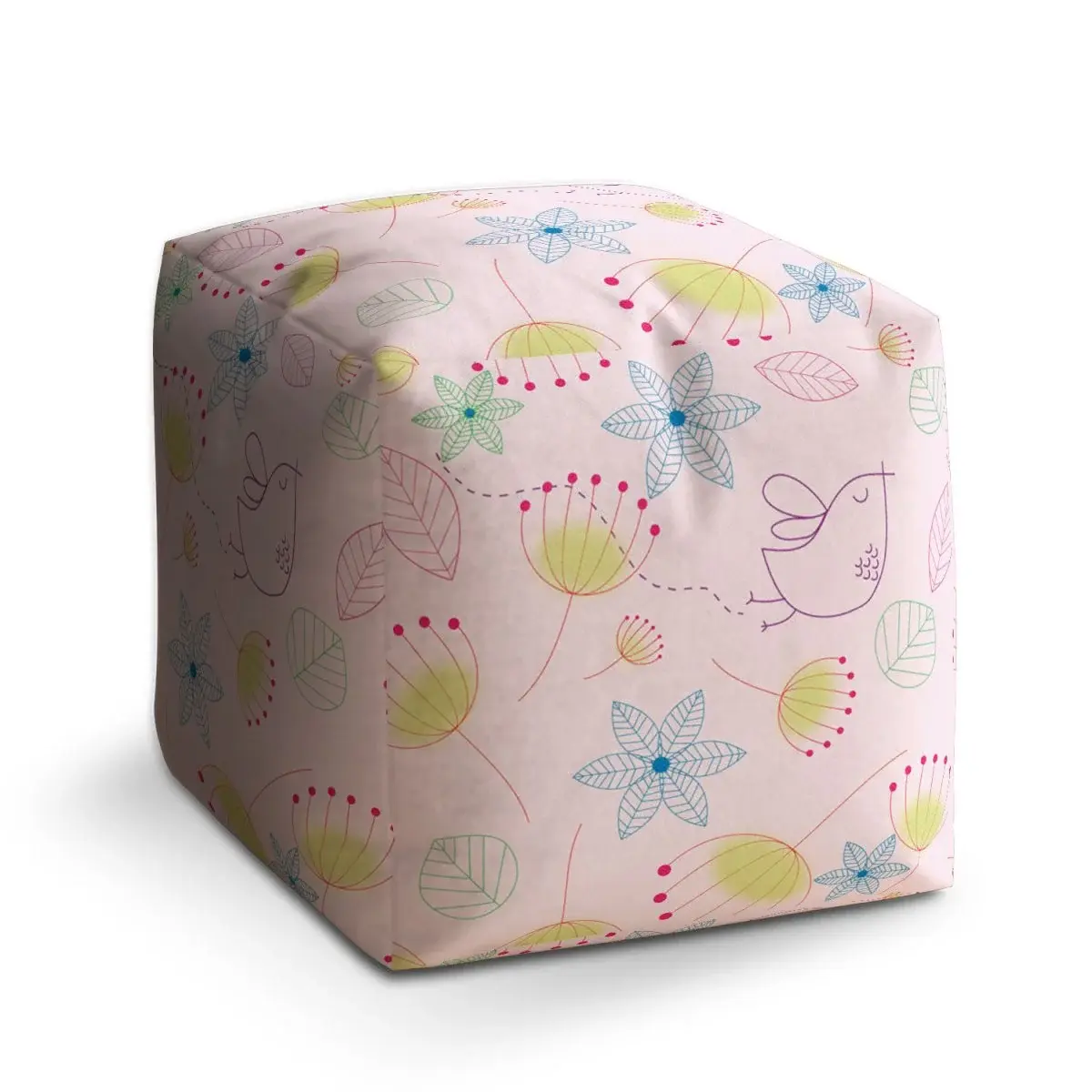 Taburet Cube Barevné obrázky - 50x50x50 cm