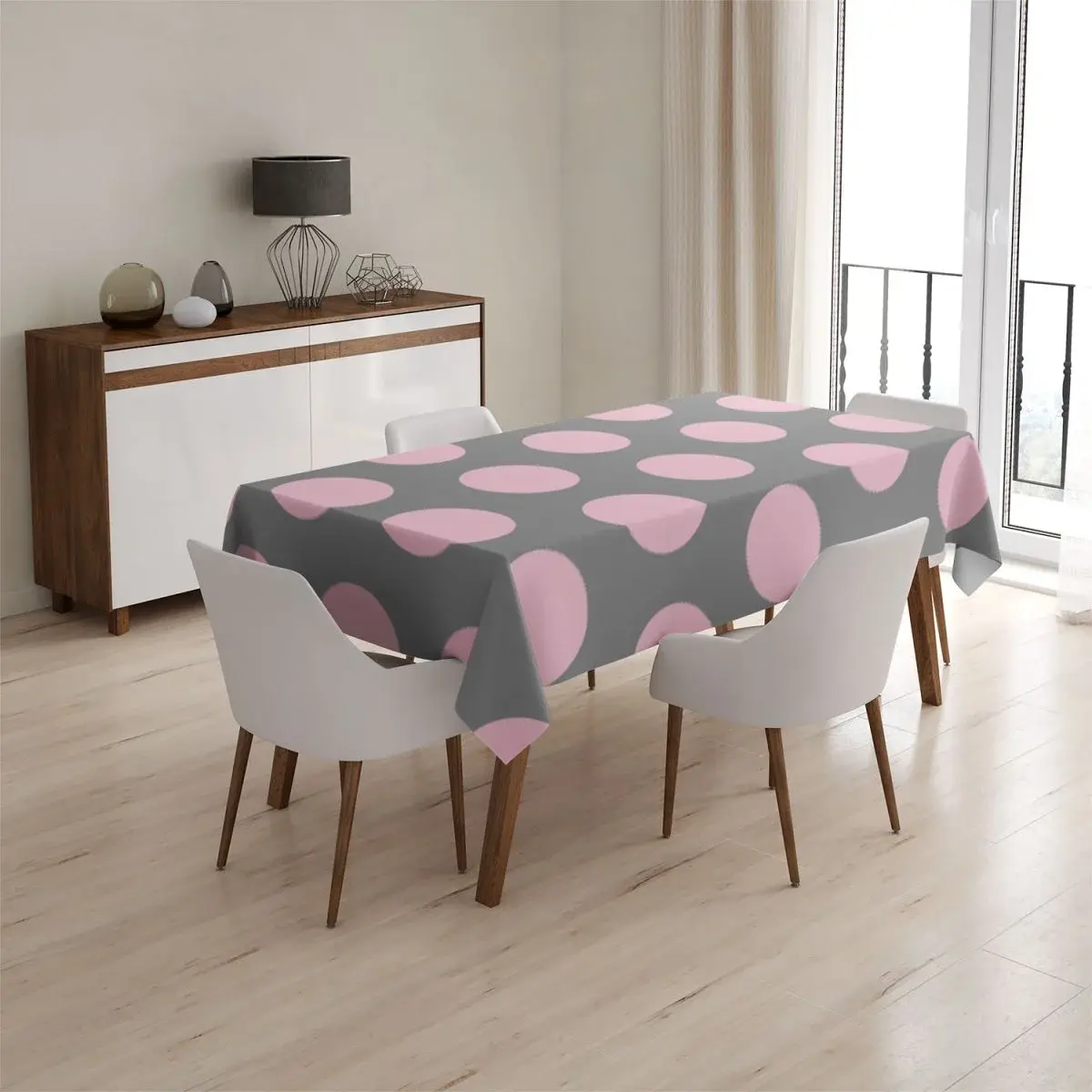Ubrus Velké růžové puntíky - 130x170 cm